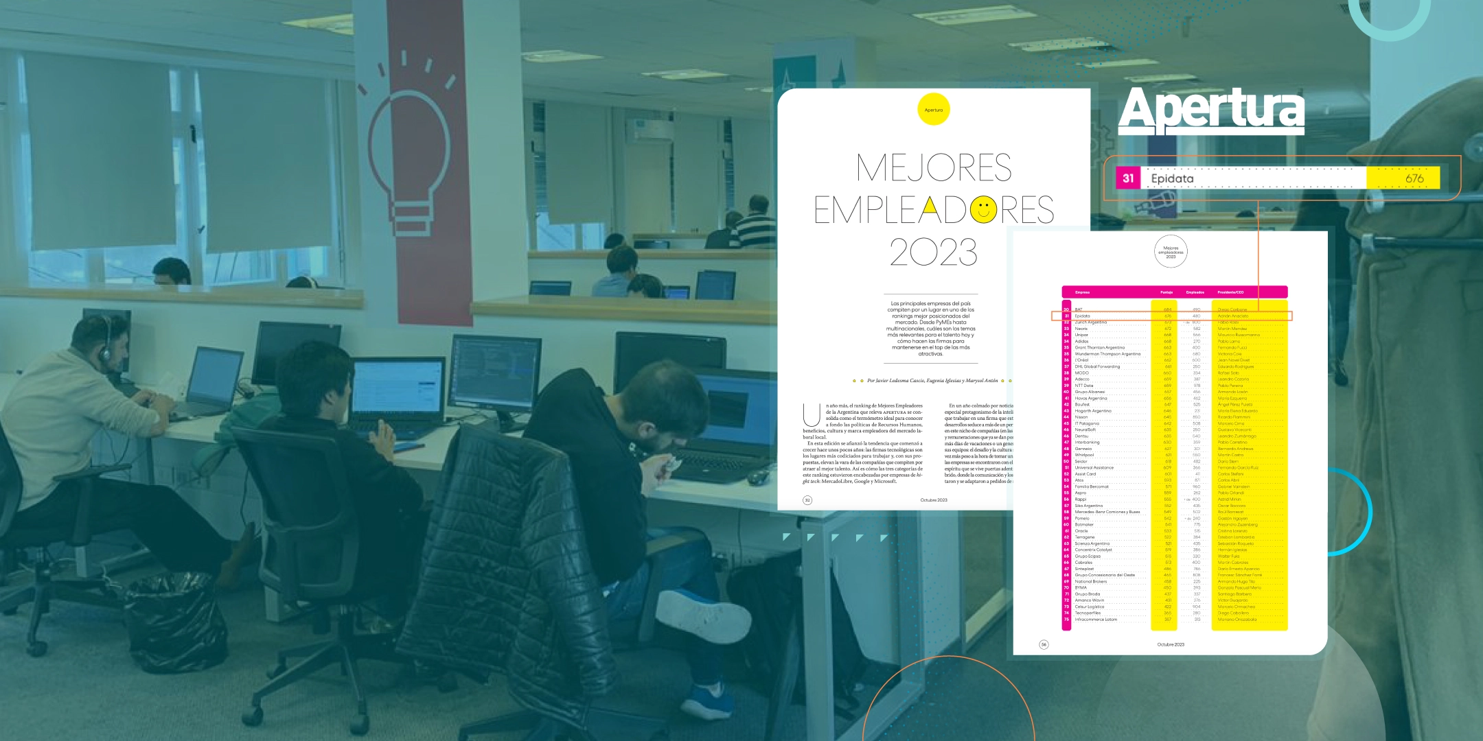 Epidata Among the Top 3 in the Software Industry, According to Apertura Magazine’s “Best Employers 2023” Ranking
