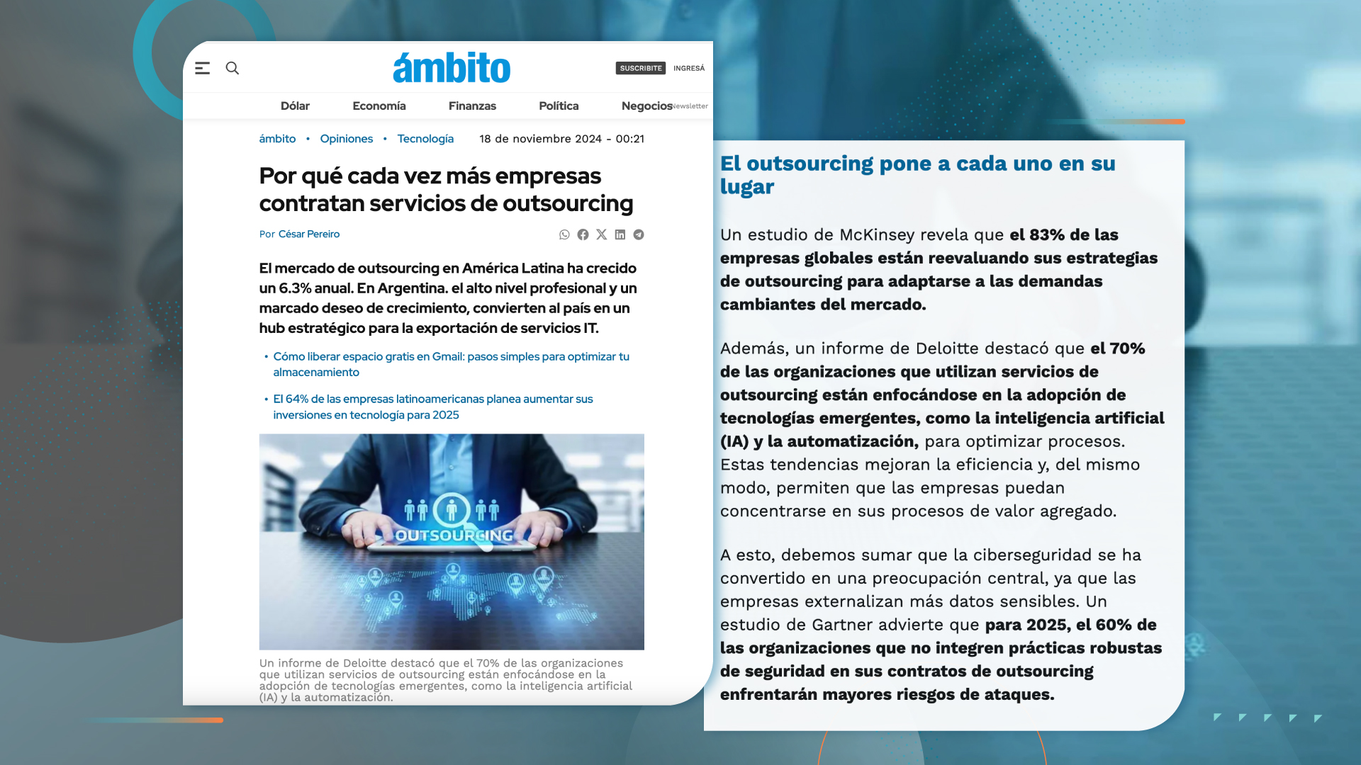 Ámbito Financiero Highlights Epidata’s Perspective on Why Outsourcing in Technology Is Key for Business